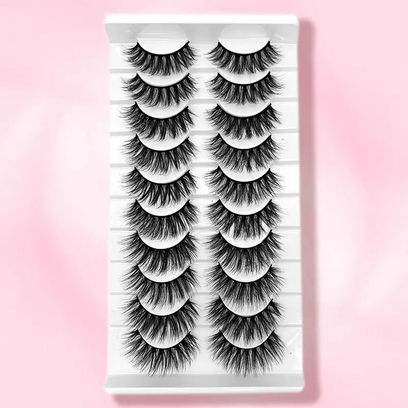 3D Handmade Faux Mink False Eyelashes - 10 Pairs