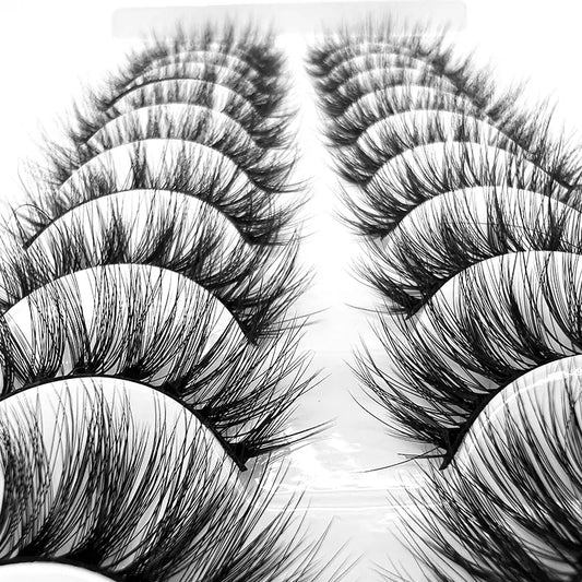 3D Handmade Faux Mink False Eyelashes - 10 Pairs