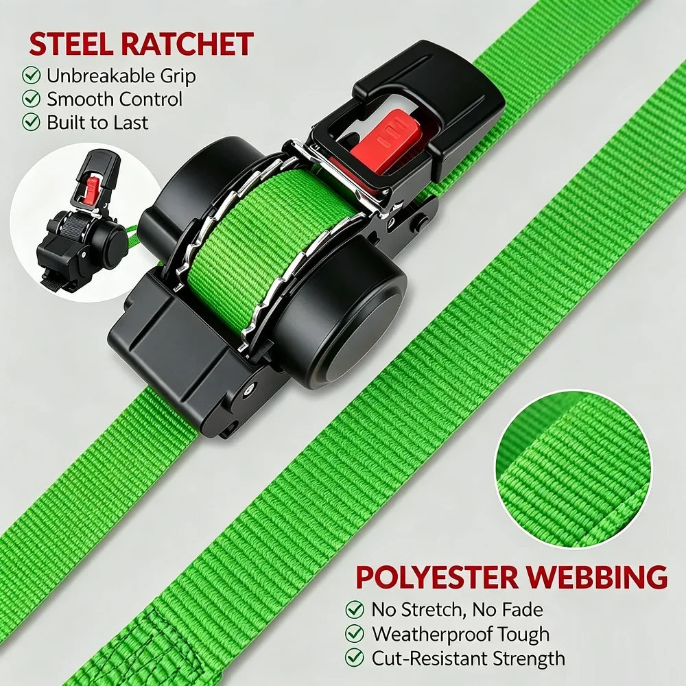 Heavy Duty Retractable Ratchet Strap