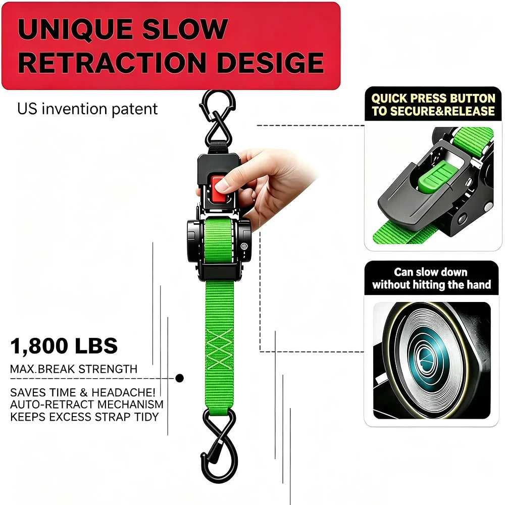 Heavy Duty Retractable Ratchet Strap